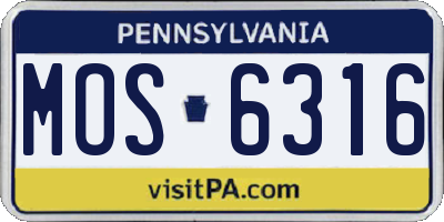 PA license plate MOS6316