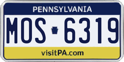 PA license plate MOS6319