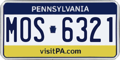 PA license plate MOS6321