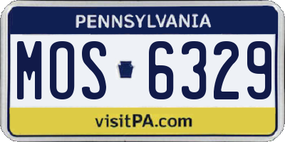 PA license plate MOS6329