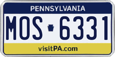 PA license plate MOS6331