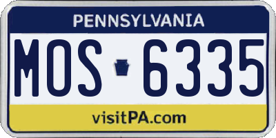 PA license plate MOS6335