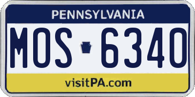 PA license plate MOS6340
