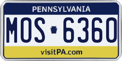PA license plate MOS6360
