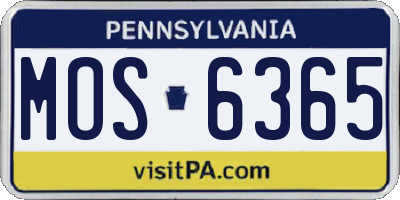 PA license plate MOS6365