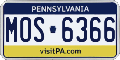 PA license plate MOS6366