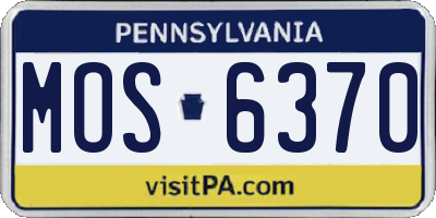 PA license plate MOS6370