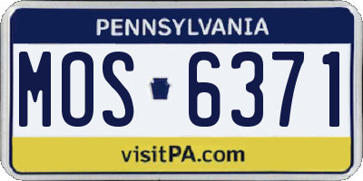 PA license plate MOS6371