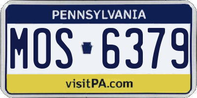 PA license plate MOS6379