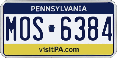 PA license plate MOS6384