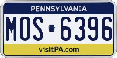 PA license plate MOS6396