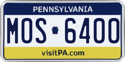 PA license plate MOS6400