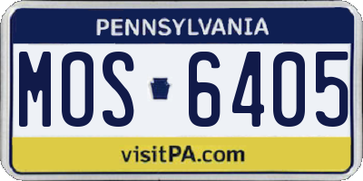 PA license plate MOS6405