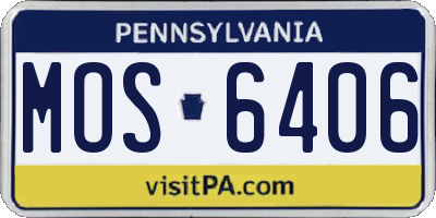 PA license plate MOS6406