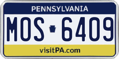 PA license plate MOS6409