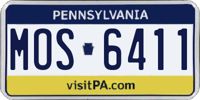 PA license plate MOS6411