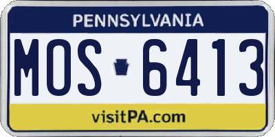 PA license plate MOS6413