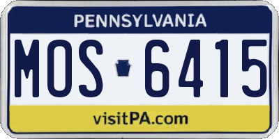 PA license plate MOS6415