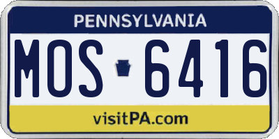 PA license plate MOS6416