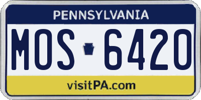 PA license plate MOS6420