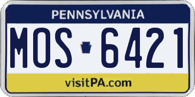 PA license plate MOS6421