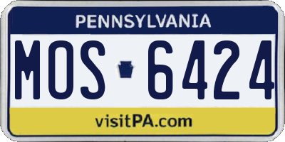 PA license plate MOS6424