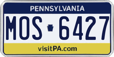 PA license plate MOS6427