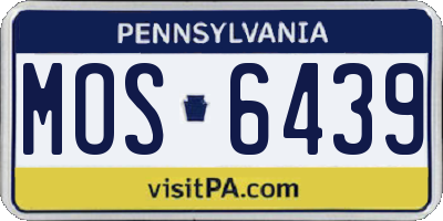 PA license plate MOS6439