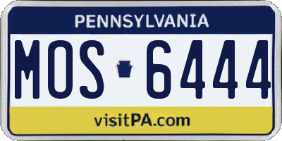 PA license plate MOS6444
