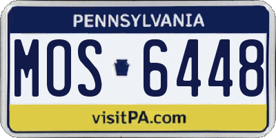 PA license plate MOS6448