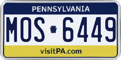 PA license plate MOS6449