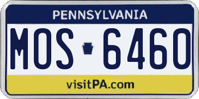 PA license plate MOS6460