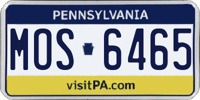 PA license plate MOS6465