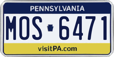 PA license plate MOS6471