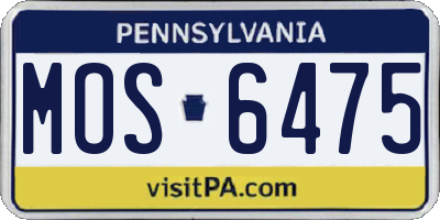 PA license plate MOS6475