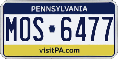 PA license plate MOS6477