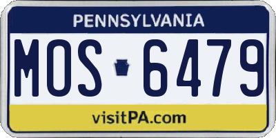 PA license plate MOS6479
