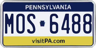 PA license plate MOS6488