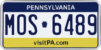 PA license plate MOS6489