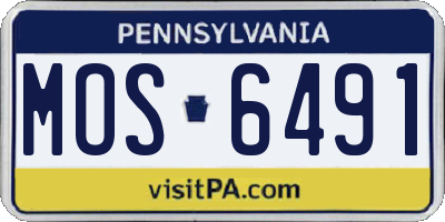 PA license plate MOS6491