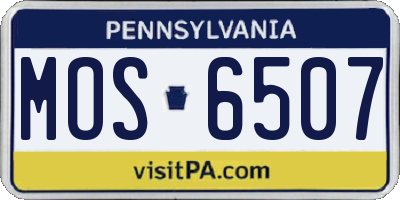 PA license plate MOS6507