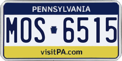 PA license plate MOS6515