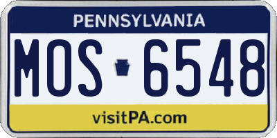 PA license plate MOS6548