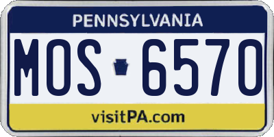 PA license plate MOS6570