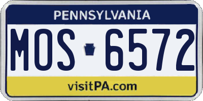 PA license plate MOS6572