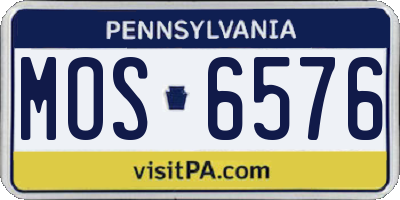 PA license plate MOS6576