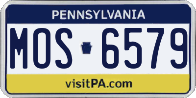 PA license plate MOS6579