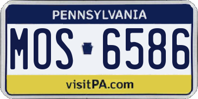 PA license plate MOS6586