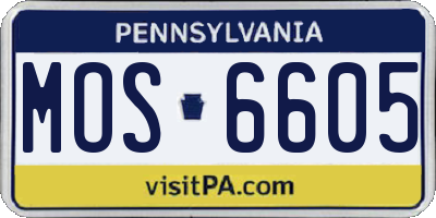 PA license plate MOS6605