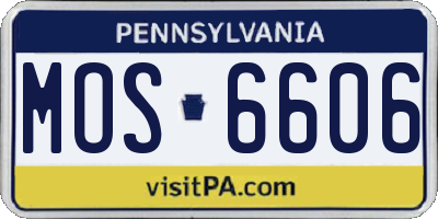 PA license plate MOS6606